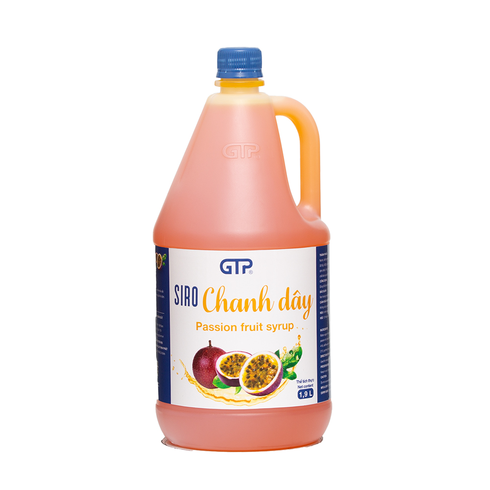 Siro chanh dây GTP (1.9L/chai) - Chuyên dùng pha chế: Trà sữa, Trà trái cây, Cocktail, Mocktail…