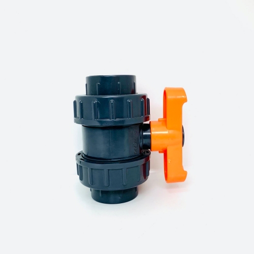 Van cầu rắc co phi 49mm cao cấp Automat hai đầu ren trong nhựa PVC cao cấp tay gạt màu cam chống tia UV được sản xuất từ Ấn Độ