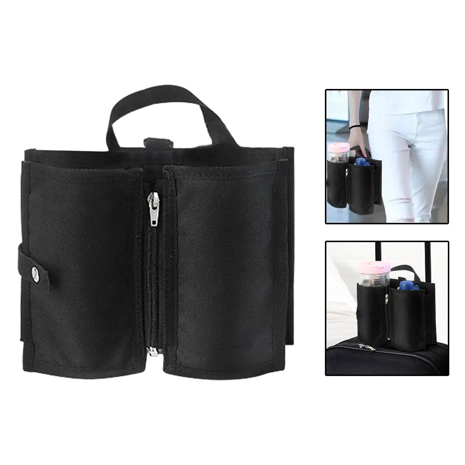 Luggage Cup Holder, Hand Free Fits on Suitcase Handles Portable Collapsible Storage Bag Drink Carrier for Gifts for Attendants
