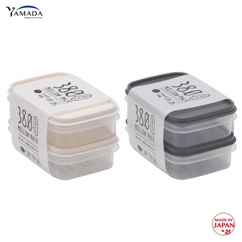 Set 02 hộp thực phẩm nắp mềm Yamada Million Pack 380ml hàng Made in Japan