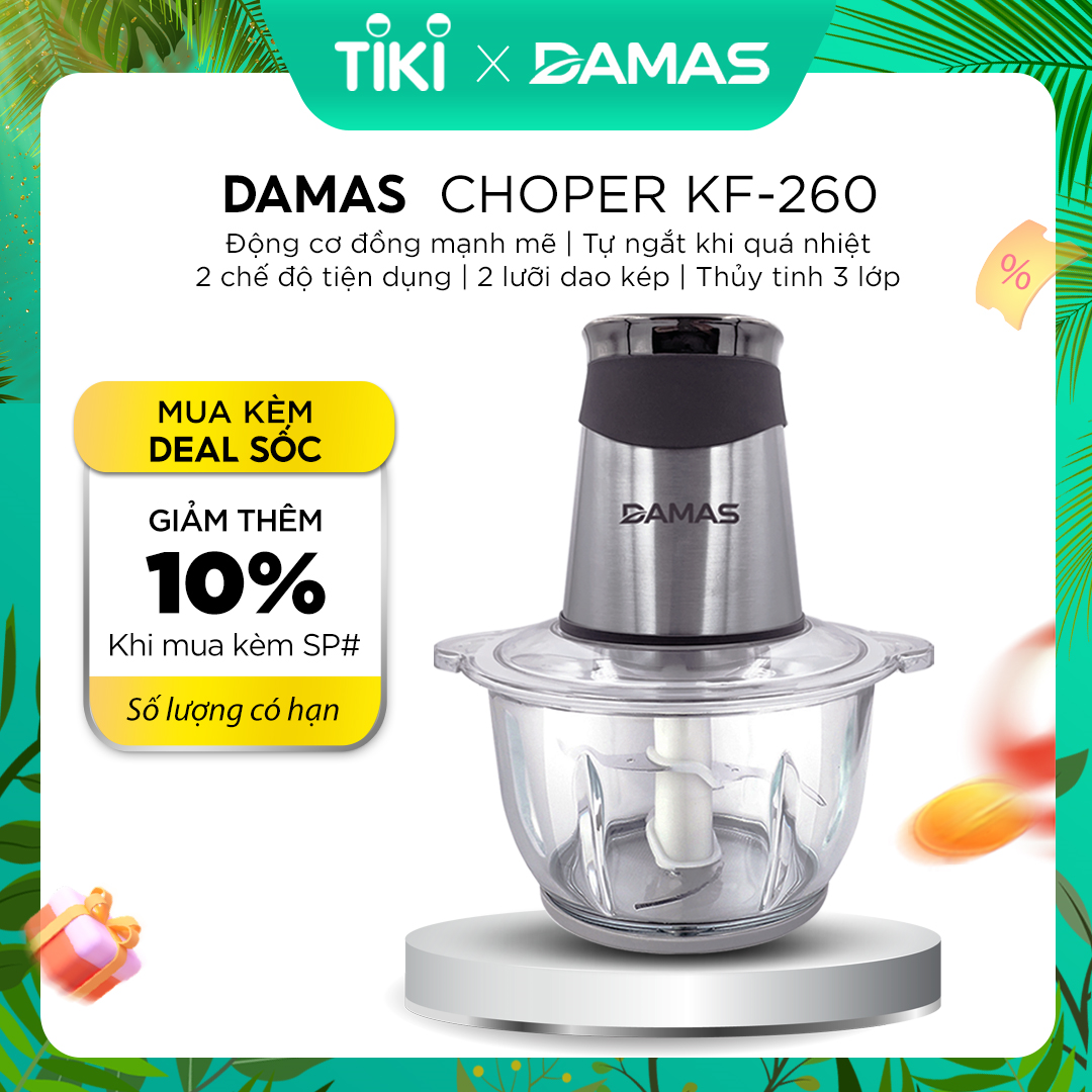 Máy Xay Thịt 2 Lưỡi Dao Kép DAMAS KF-260 (2 Lít - 300W) - Hàng Chính Hãng