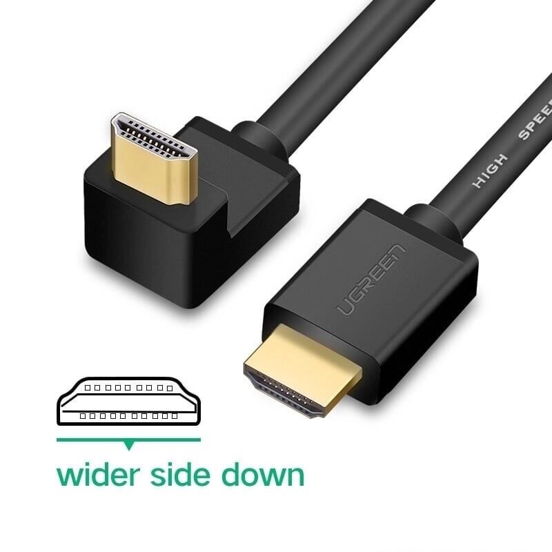 Cáp 2 đầu Hdmi Bẻ Lên Góc Vuông 90 Độ Dài 3M Màu Đen Ugreen Hd10310122 Hàng Chính Hãng