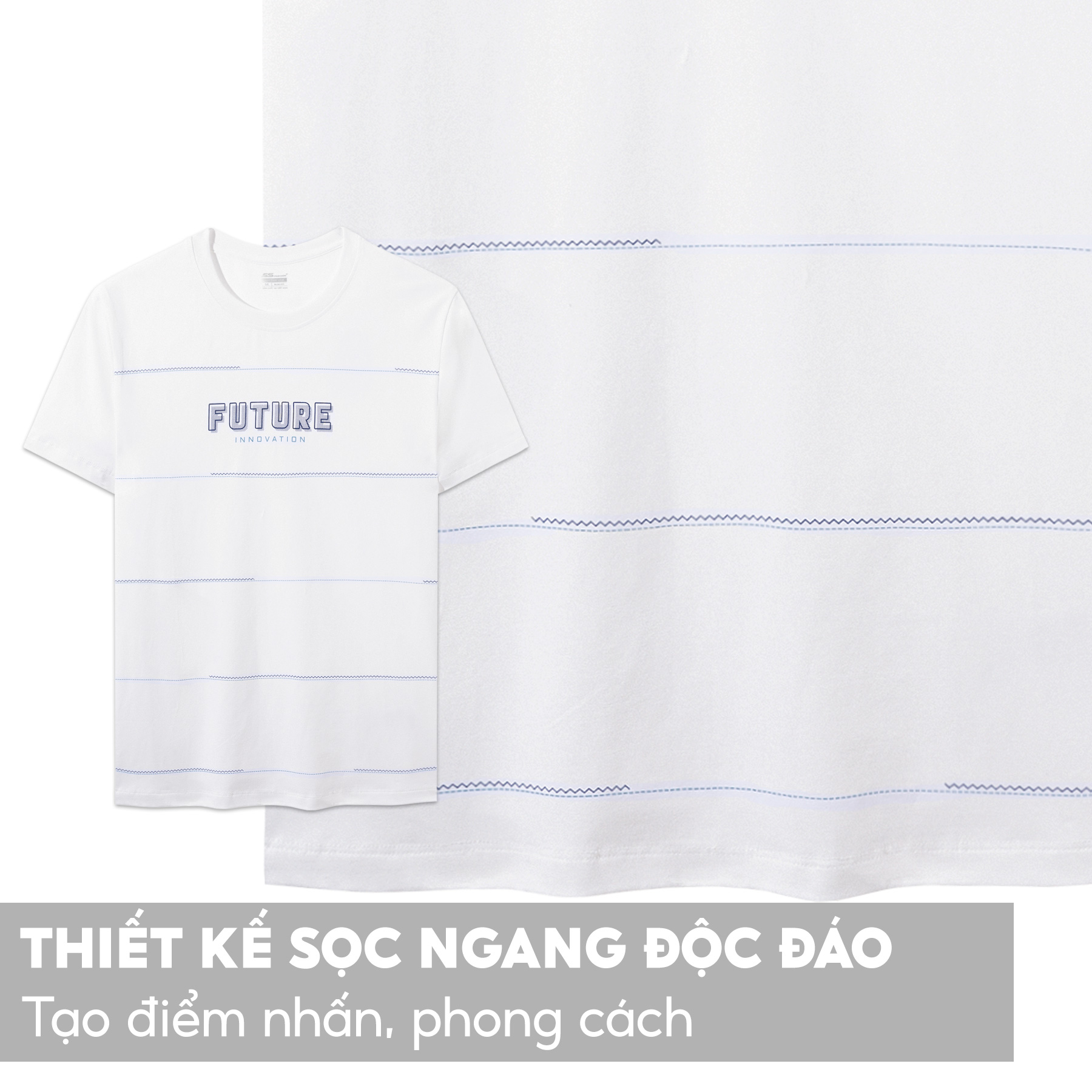 Áo Thun Nam Ngắn Tay 5S FUTURE, Chất Cotton USA, Mềm Mịn, Thấm Hút, Mát, Co Giãn, In Trẻ Trung