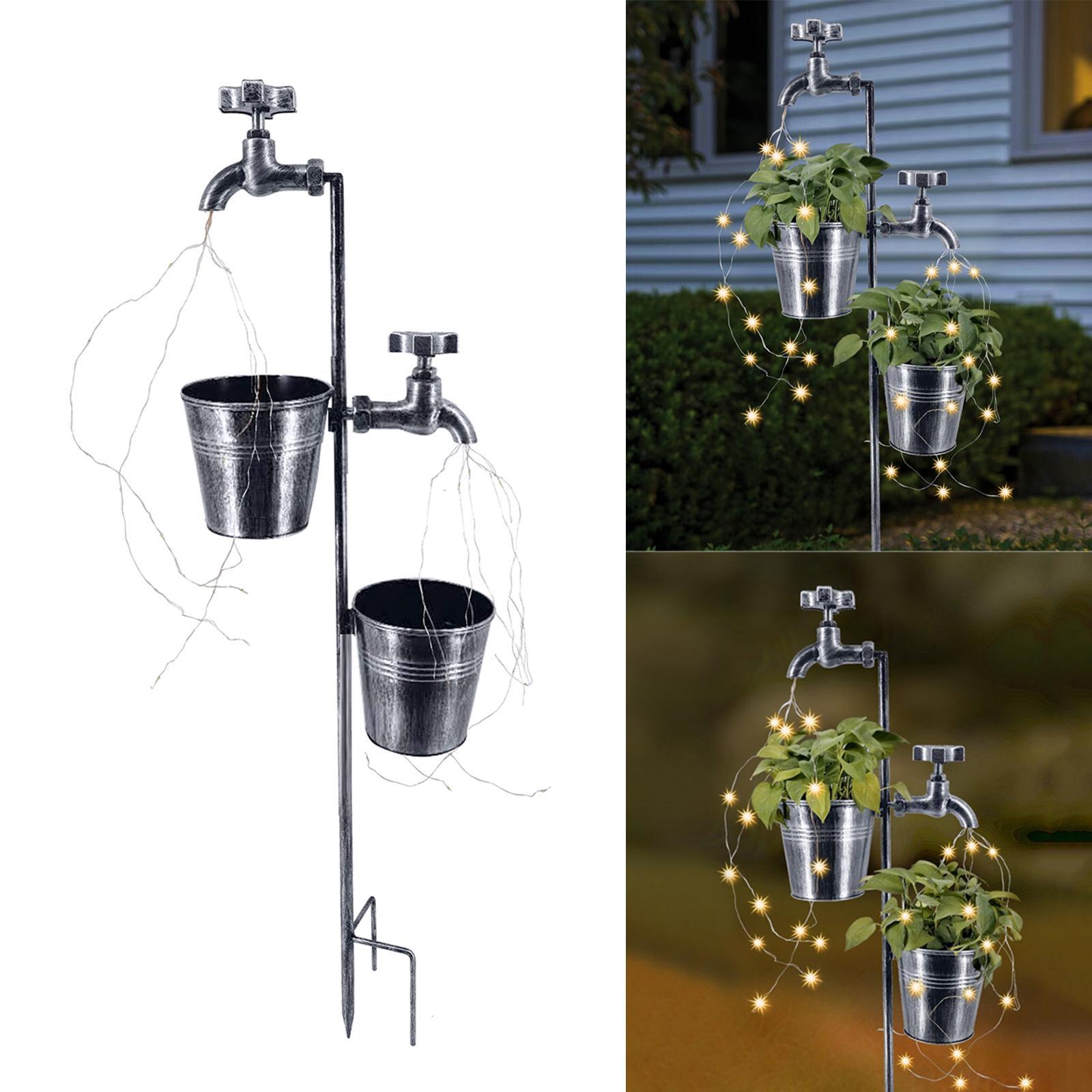 Solar Garden Landscape Path String Lights Metal Stake for Lawn Art Outdoor A