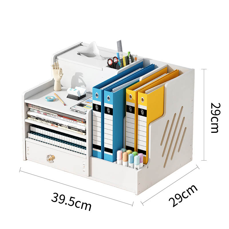 Kệ đựng hồ sơ NHIỀU NGĂN khay để tài liệu dụng cụ văn phòng trang trí bàn làm việc KX21 bằng ván PVC màu trắng phong cách hiện đại sang trọng