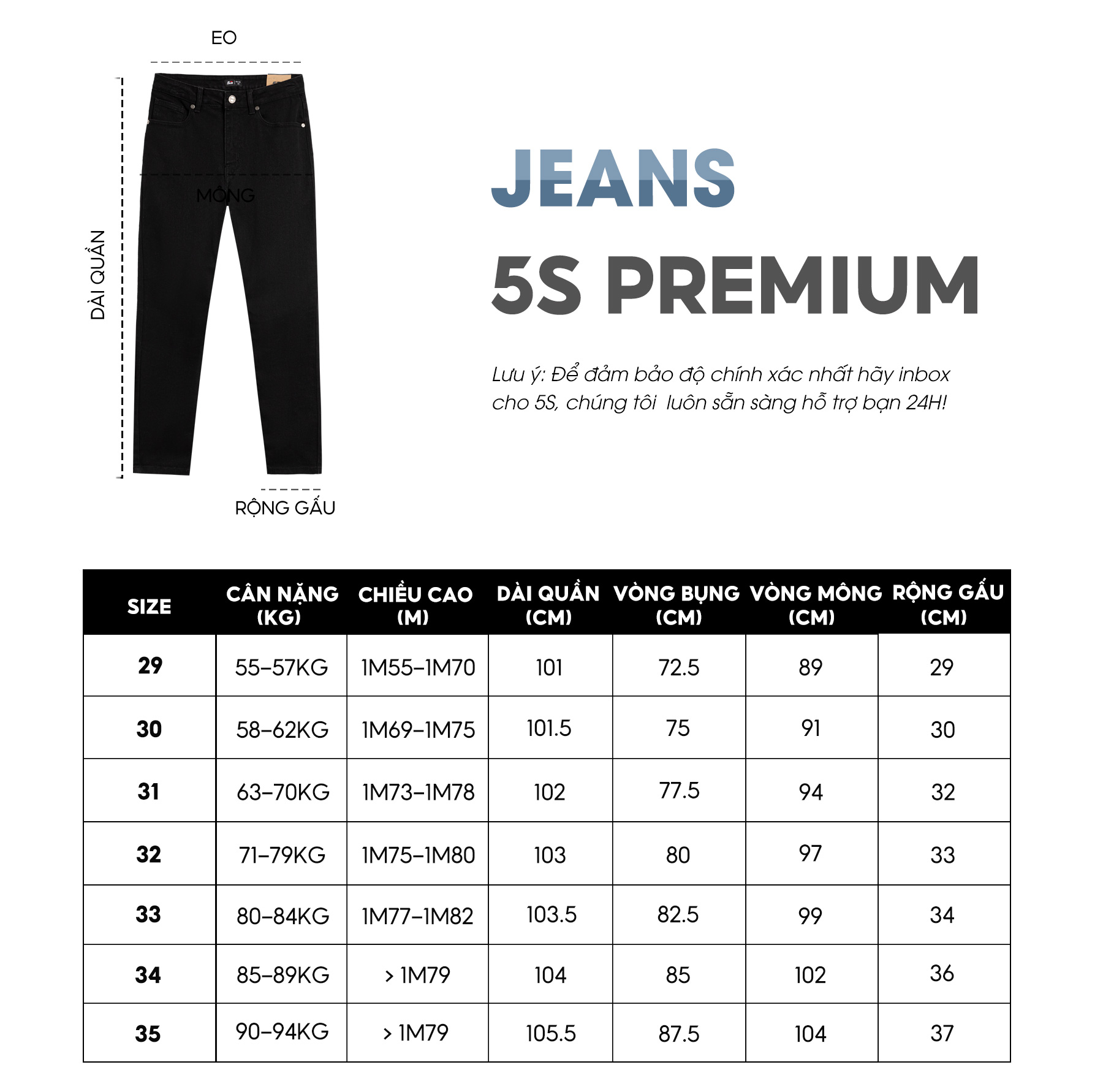 Quần Jean Nam 5S Premium 3 Màu Basic, Chất Liệu Cotton Cao Cấp, Mềm Mịn, Không Bai Gião, Không Phai, Co Giãn (QBD23005)