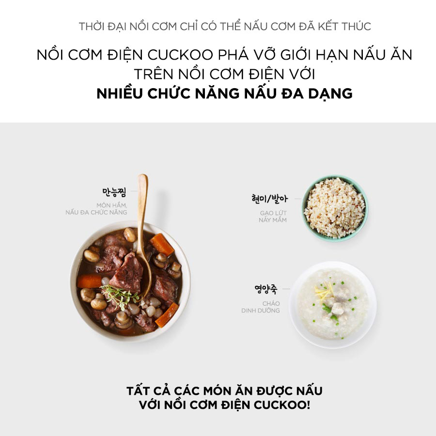 Nồi Cơm Điện Áp Suất Điện Tử Cao Tần Cuckoo CRP-HWF1000F 1,8L - Hàng chính hãng