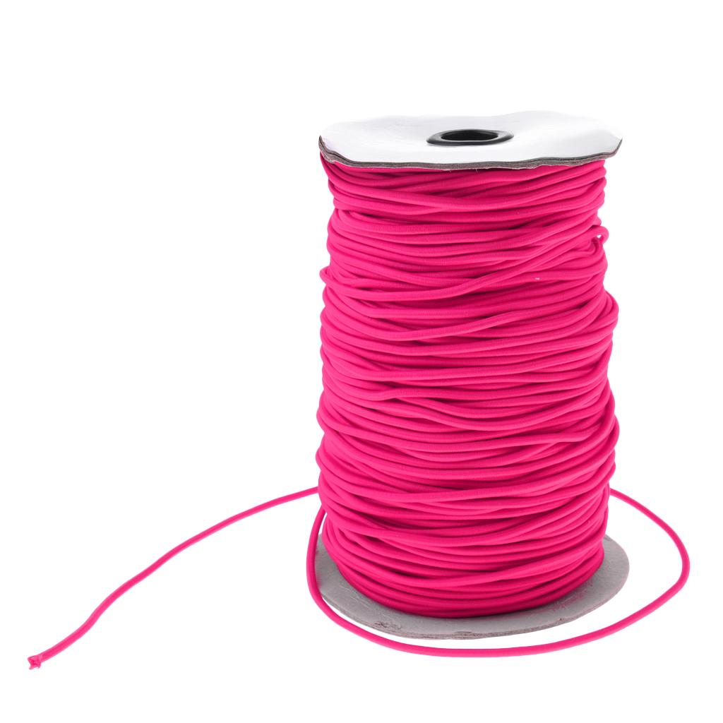3mm x 0.5/1/2/5/10/20/30/50/100m Elastic Bungee Rope Shock Cord Tie Down Kayak Canoe Boat Trailer Purple/Rose