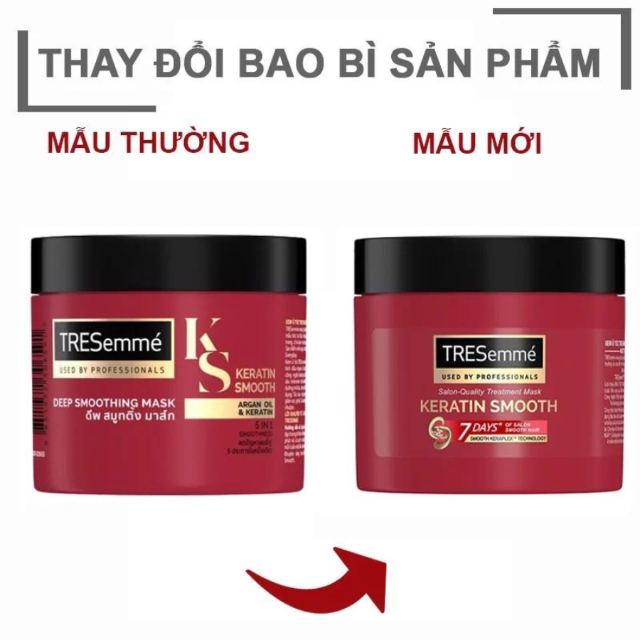 Kem Ủ Tóc TRESEMME Keratin Smooth Cho tóc khô xơ rối Tinh Dầu Argan & Keratin Dưỡng Tóc Vào Nếp Suôn Mượt 180ml