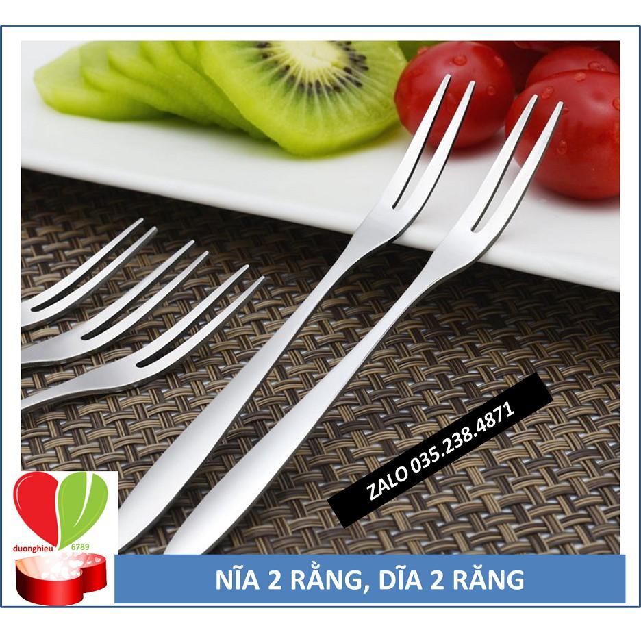 1 CÂY NĨA Inox Cao Cấp Loại Đầu 2 Răng - Nĩa Ăn Trái Cây 1 CÂY