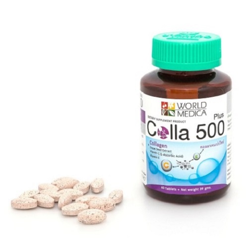 Viên Colla 500 Plus - Collagen nhập khẩu từ Nhật Bản + Chiết xuất hạt nho & Vitamin C và E