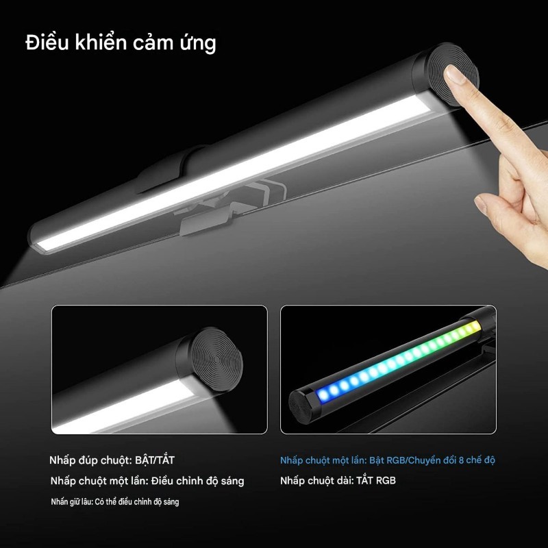 Đèn Led Treo Màn Hình C105 RGB Gắn Nam Châm Cảm Ứng 3 Chế Độ Màu USB Cho Máy Tính - Hàng Nhập Khẩu