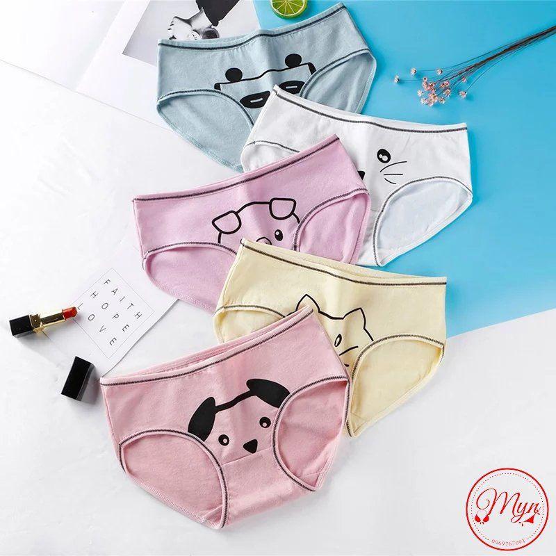 Quần lót cotton viền hình thú cute