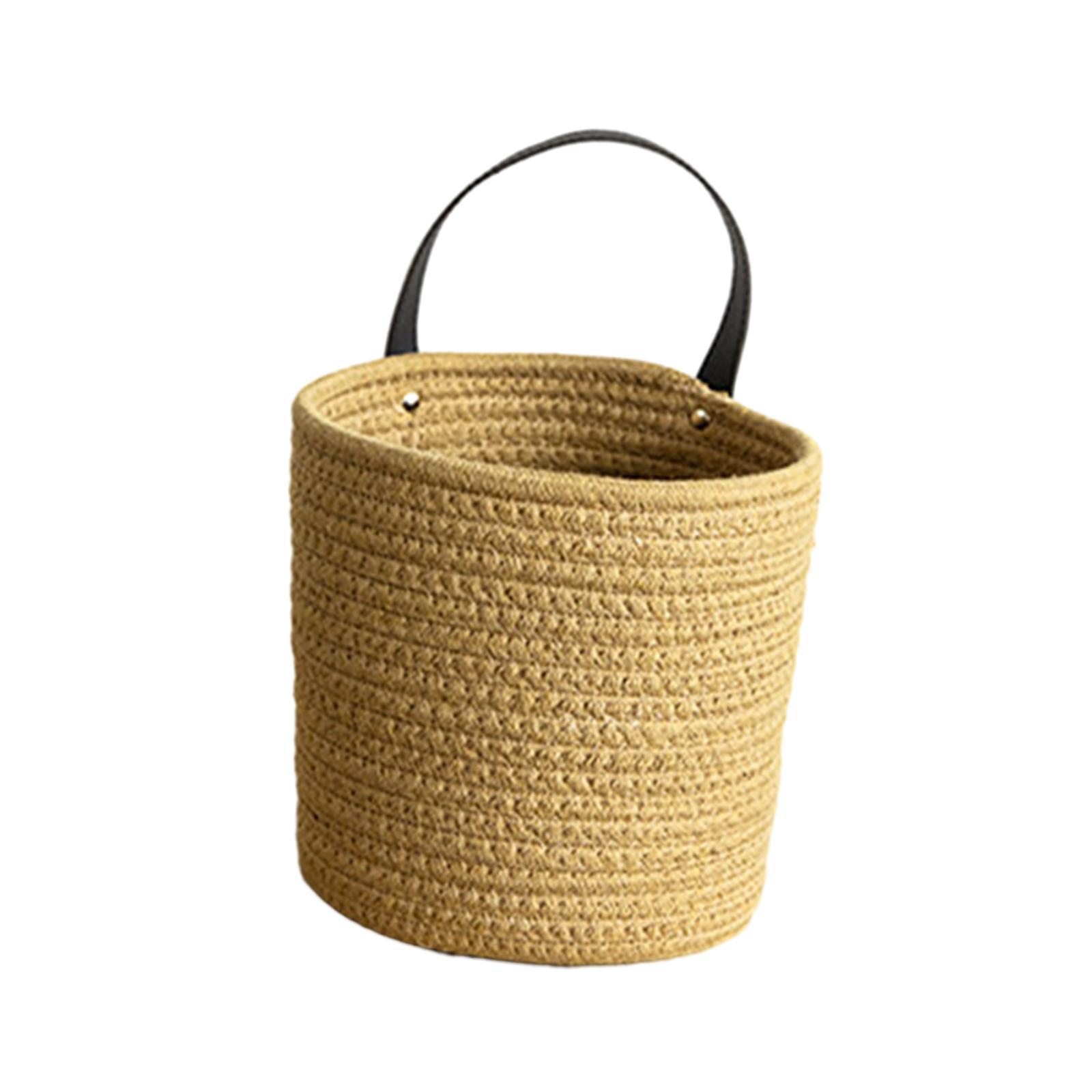 Woven Rustic Basket Basket Hanging Basket for Kitchen Bedroom Bathroom, Countertops Decorative Organization, Woven Basket Organizer