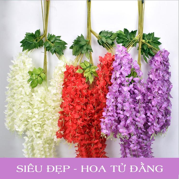 Hoa tử đằng dây treo dài 110cm - Hoa giả lụa trang trí lễ kết hôn, sự kiện, nhà hàng, tiệc cưới, ngoại thất, làm giàn