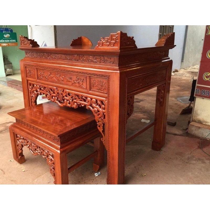 Bàn thờ gỗ hương đá hàng đẹp 127cm