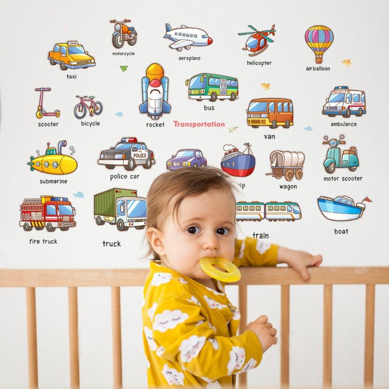Decal dán tường Phương tiện giao thông tiếng anh
