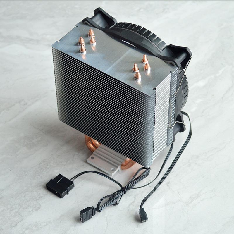 Phong Cách Mới Nhất 4 Ống Dẫn Nhiệt Máy Tính Tản Nhiệt CPU I7-12400 Ống Đồng ARGB Quạt Hiệu Ứng Ánh Sáng LGA115x/1200/1700
