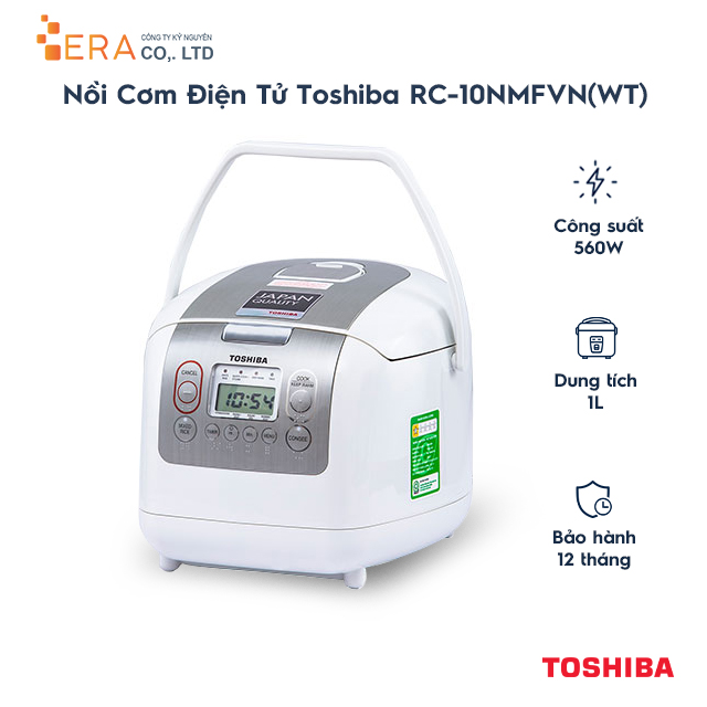 Nồi Cơm Điện Tử Toshiba RC-10NMFVN (WT) (1 Lít) - Hàng Chính Hãng