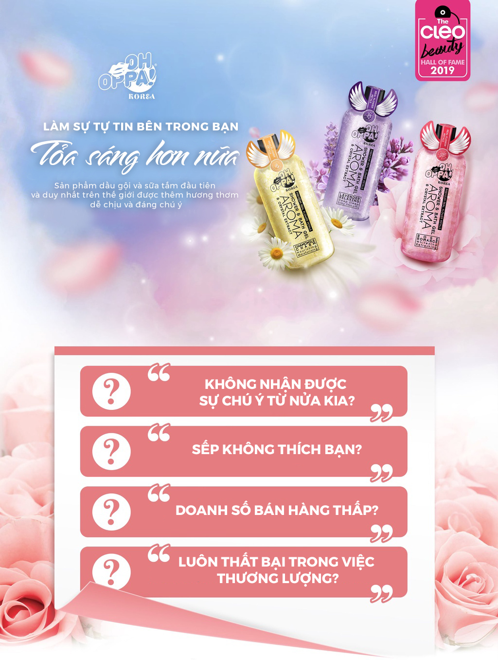 Sữa tắm cao cấp OH OPPA Hương Hoa Cúc La Mã Quyến Rũ cấp ẩm cho da, tạo độ đàn hồi, làm trẻ hóa làn da, mùi hương thu hút
