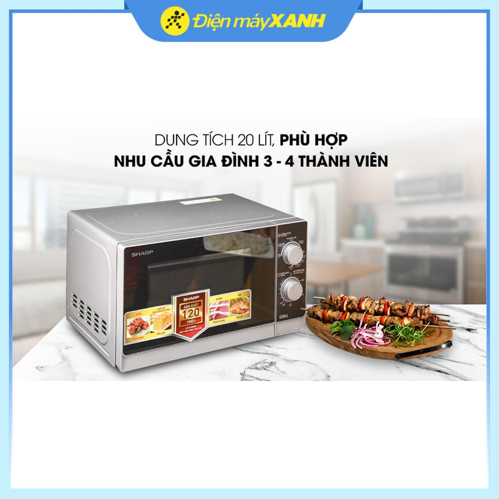 Lò vi sóng có nướng Sharp R-G222VN-S 20 lít - Hàng Chính Hãng