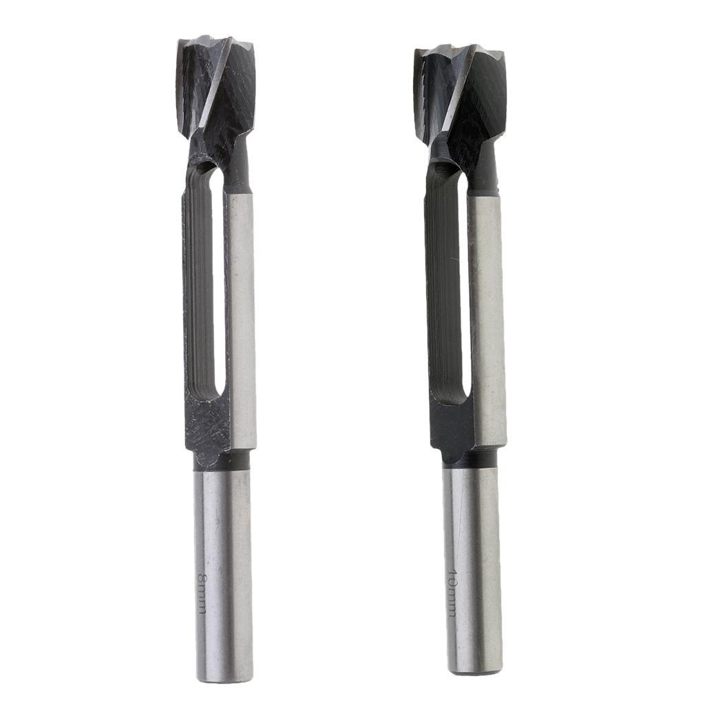1/2 Inch Shank Tenon Plug Cutter,Woodworking Hole Drill Bits, 8mm + 10mm Dia
