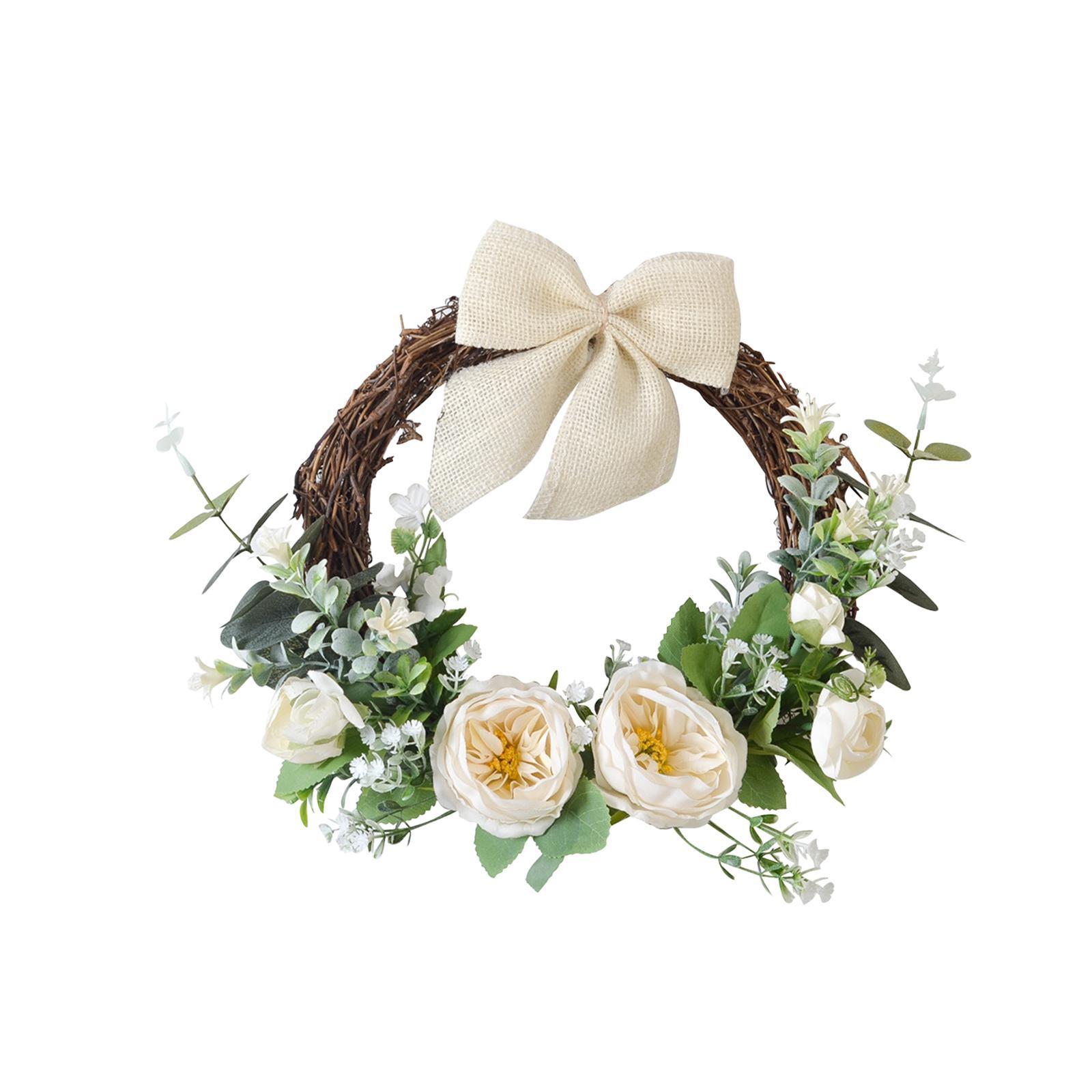 Door Wreath Wall Hanging Artificial Flower Wreath for Indoor Outdoor Party