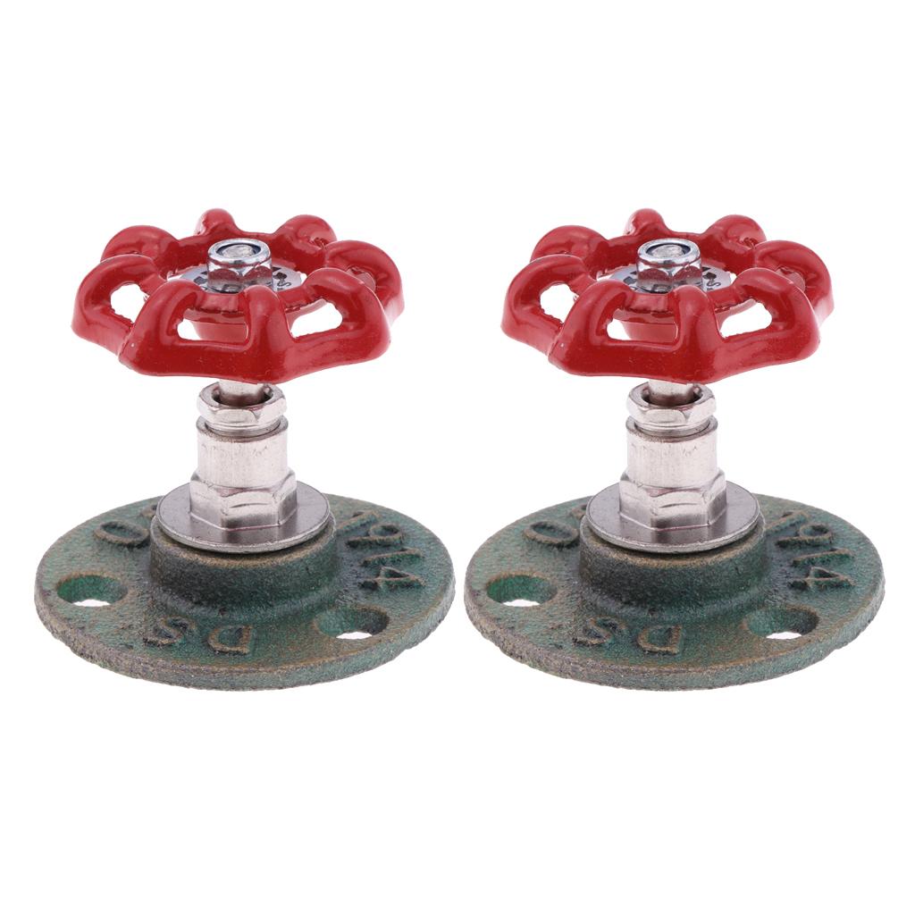 2 Cái Công Nghiệp Mộc Mạc Treo Tường Tay Bánh Xe Móc Áo Móc Chìa Khóa Đồng