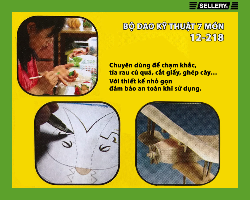 BỘ DAO TRỔ 7 CHI TIẾT SELLERY 12-218