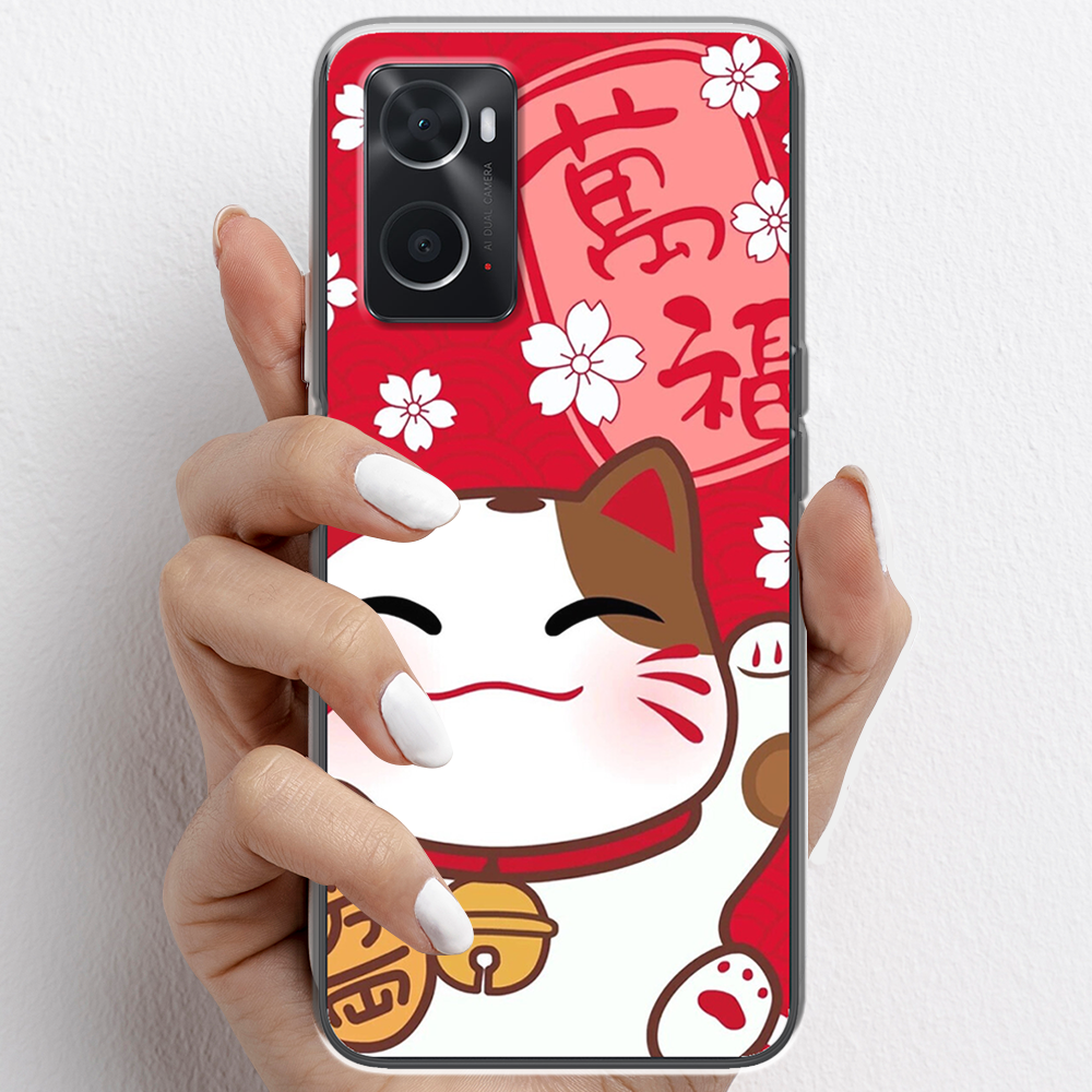 Ốp lưng cho Oppo A76, Oppo A96 nhựa TPU mẫu Mèo thần tài