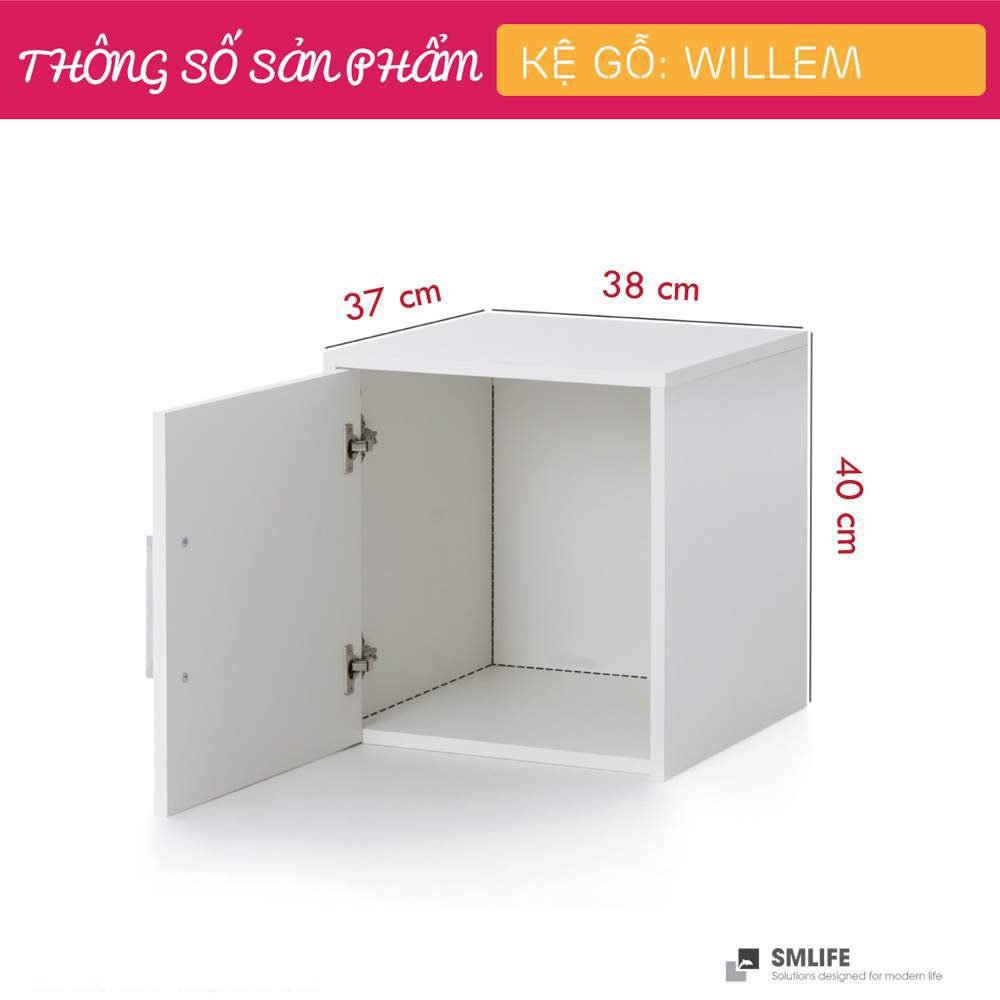Kệ gỗ trang trí phòng khách gia đình SMLIFE Willem