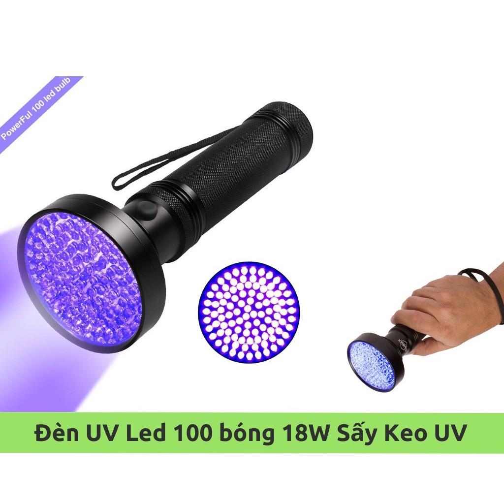 Đèn Pin UV 18W 100 Led Chuyên Dùng Sấy Keo UV, Sấy Móng, Soi Tiền