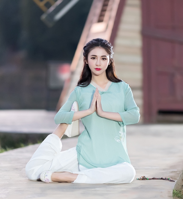 Đồ lam đi lễ chùa, đồ thiền, yoga - Thiên Thanh. Gia Phúc