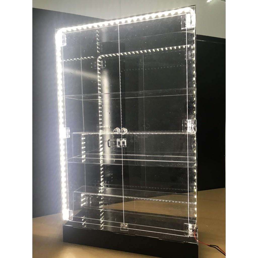 Tủ đựng nước hoa- mỹ phẩm để bàn - Gắn kèm LED ( 40x16x60)-3mm