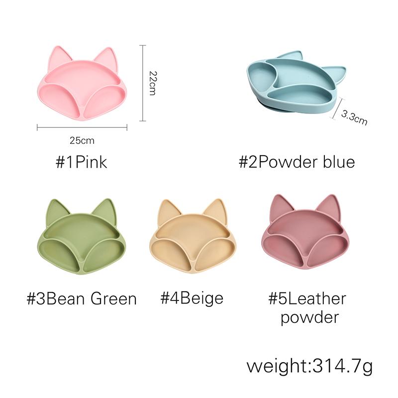 Trẻ Em Dễ Thương Silicone Cho Bé Tấm Đĩa Dùng Tiệc Bộ Hoạt Hình Fox Kids Của Bộ Đồ Ăn Cho Bé Món Ăn Trẻ Em Thứ Ăn Ser