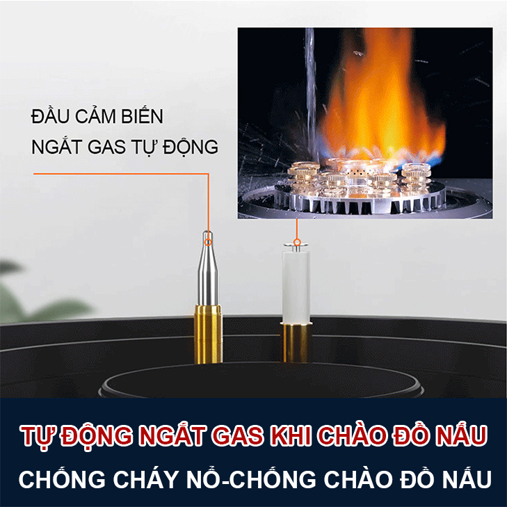 Bếp Gas Đơn 10 Đầu Đốt Hàng Chính Hãng Hiệu OLEYIN B06, Tích Hợp Hẹn Giờ, Cảm Biến Tự Ngắt Gas, Khóa An Toàn Thông Minh