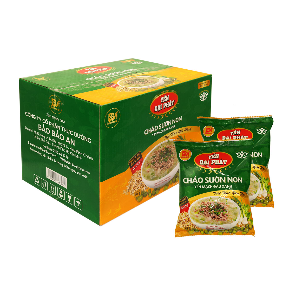Cháo Sườn Non Yến Mạch Đậu Xanh - Yến Đại Phát, , thịt thật, yến mạch ngon, đậm đà hương vị