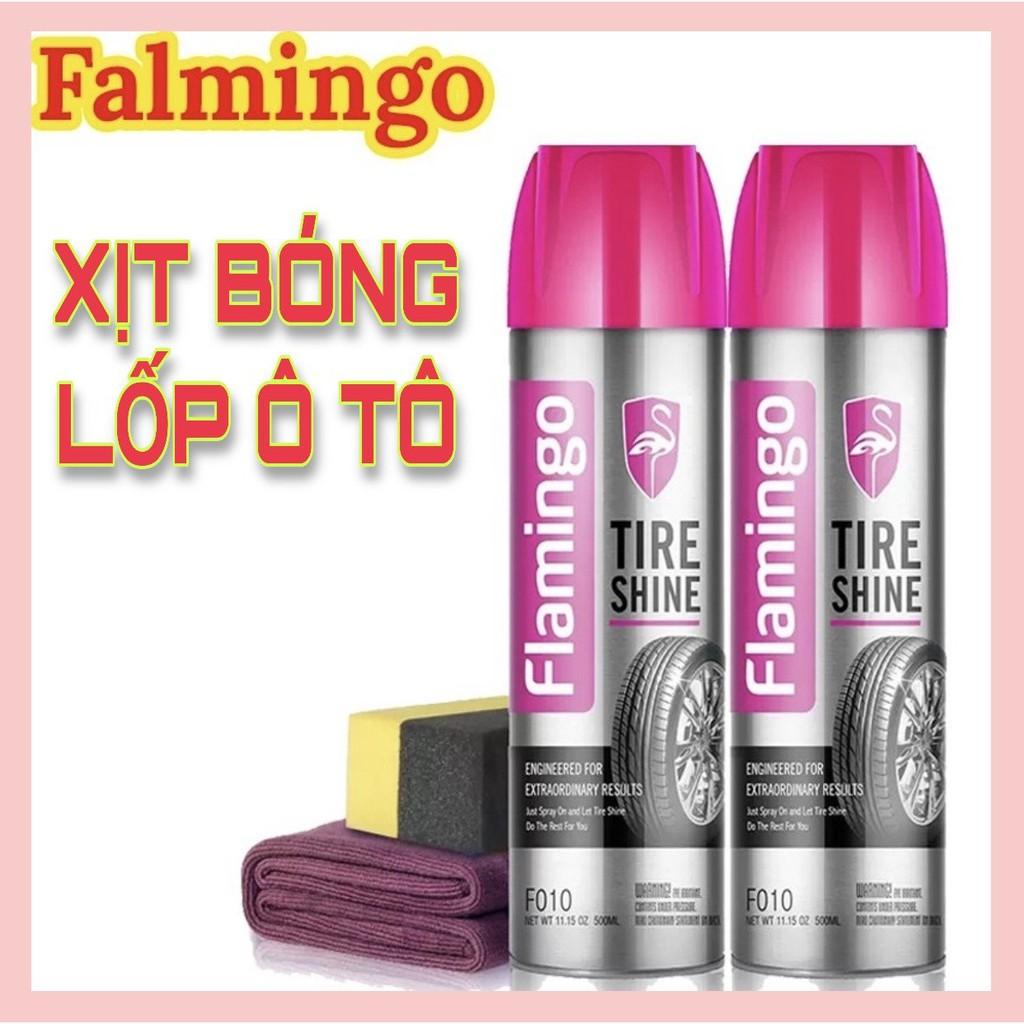 Chai xịt chống lão hóa và làm bóng lốp, phục hồi nhựa đen - Cho xe ô tô, xe máy - Dung tích 650ml - FLAMiNGO - TP0006