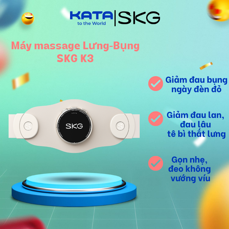 Hình ảnh [Tặng Cân Sức Khỏe] Đai Massage Lưng Bụng SKG K3-2 giúp giảm đau thắt lưng do thoái hóa, thoát vị, ngày dâu với xung điện,chườm nóng