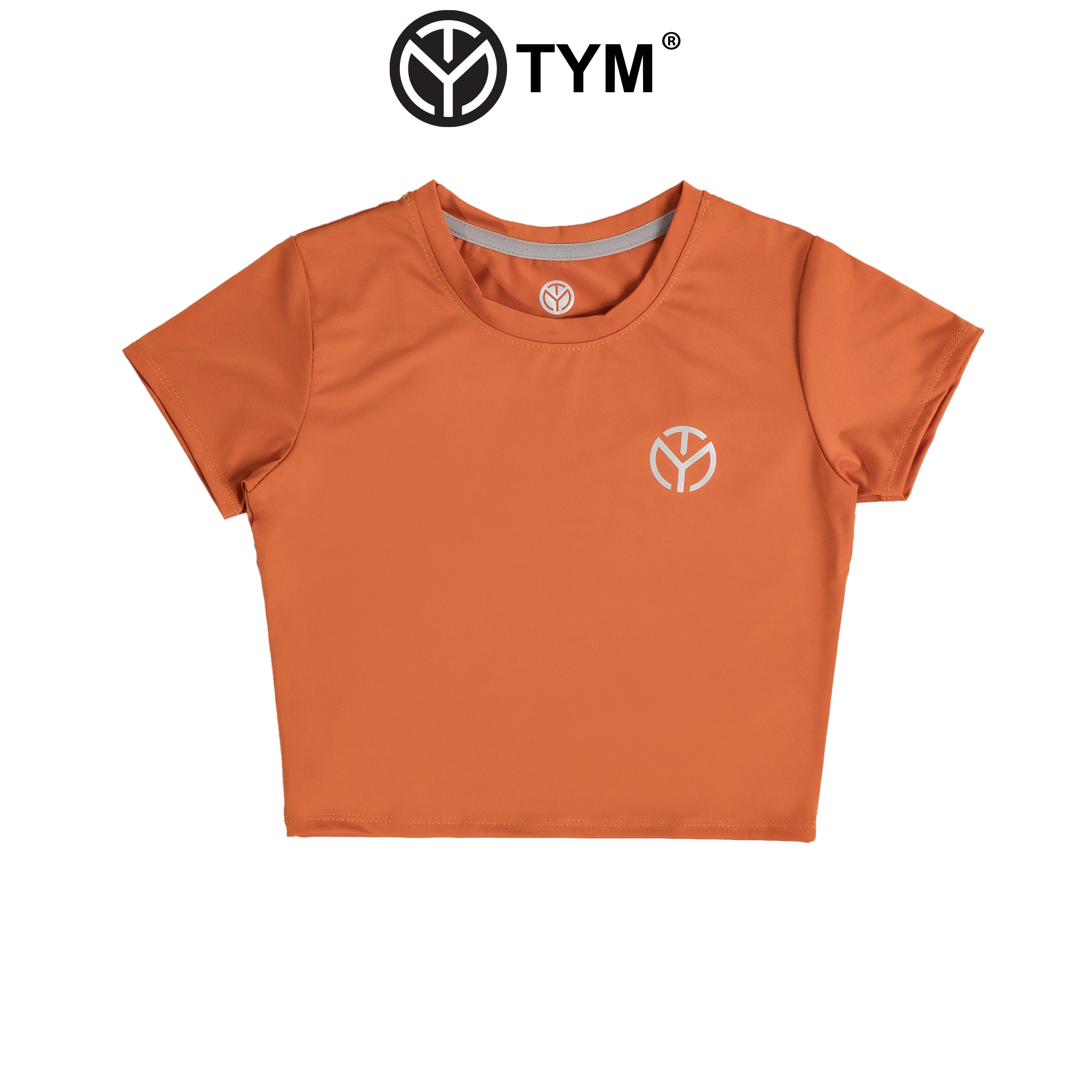 Áo Croptop Thể Thao Nữ Tym - Vải Poly 4 Chiều Mềm Mại - Thoáng Mát - Awt005 - Tym Fashion - Cam - M