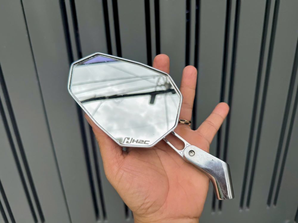 Kính nhôm Đúc xiken H2C V2 chân 10 li gắn xe máy
