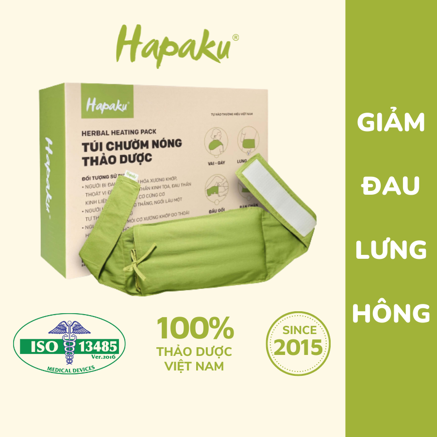 Túi chườm Lưng Hông - Gối chườm nóng thảo mộc dùng lò vi sóng làm nóng, giúp giảm đau lưng hông do thoái hóa, thoát vị đĩa đệm, căng cứng cơ, ngồi lâu ở một tư thế  - Hapaku