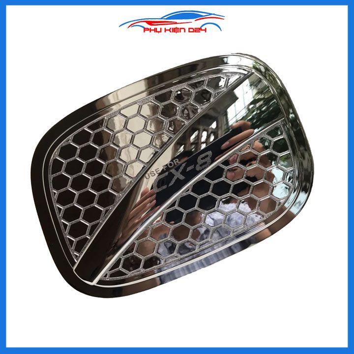 Ốp nắp xăng Mazda CX8 CX-8 2018-2019-2020-2021-2022 mạ crom bảo vệ chống trầy trang trí ô tô