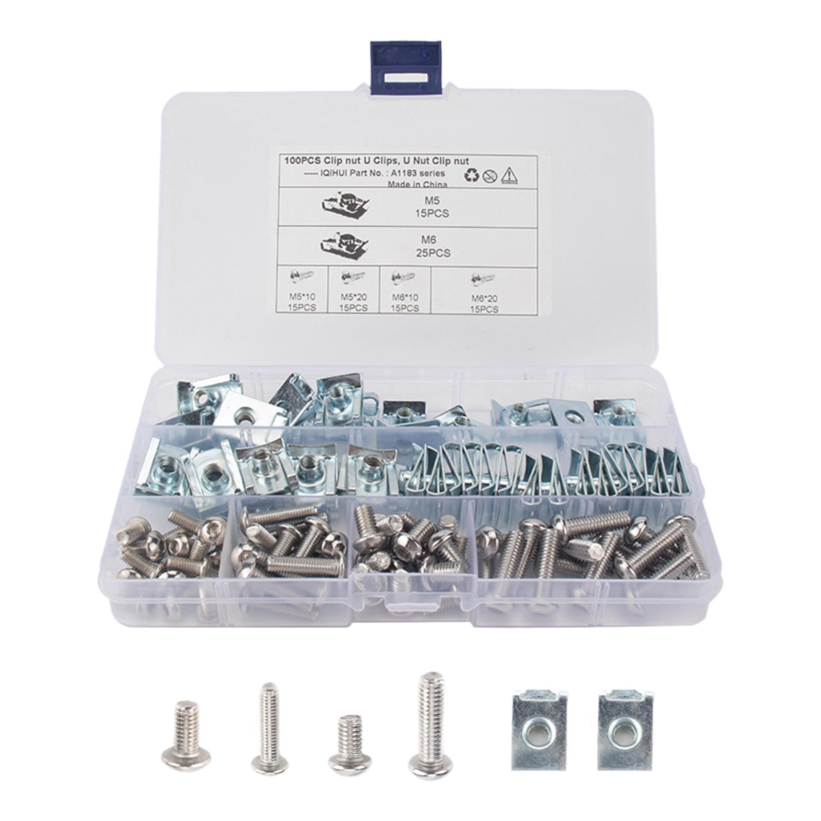 Car Bolt Nut clip Fasteners Kits with Storage Box for Dash Door Panel Interior