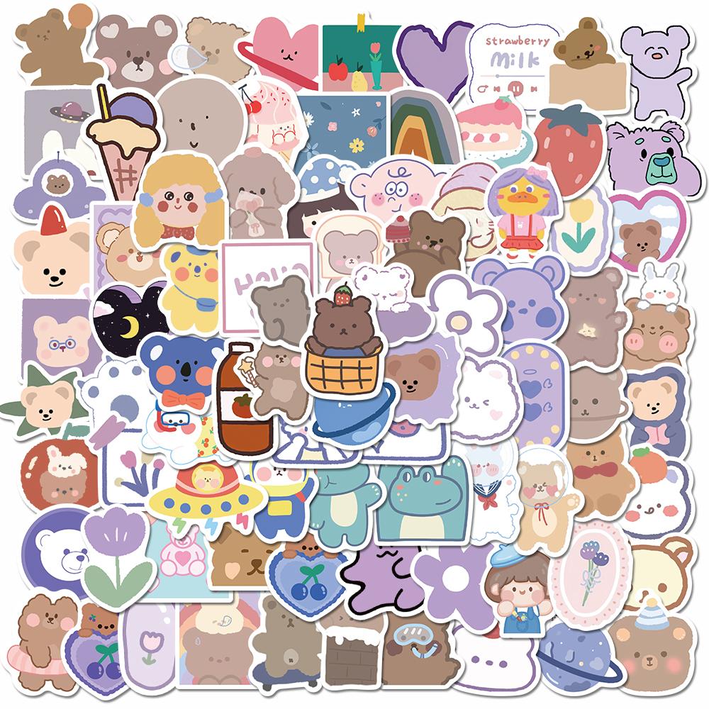 Sticker phong cách hàn quốc hoạt hình cute trang trí mũ bảo hiểm,guitar,ukulele,điện thoại,sổ tay,laptop-mẫu S27