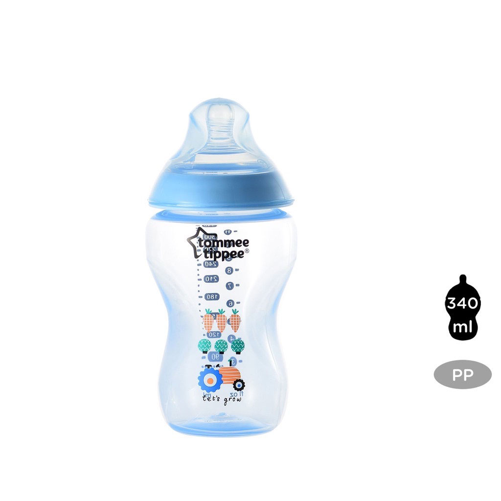 Bình sữa Tommee Tippee Closer to Nature PP 340ml (bình đơn) - Xanh Dương