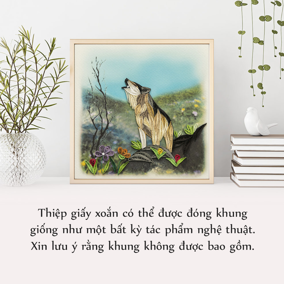 Thiệp Giấy Xoắn Động Vật - Chó Sói - CNA1505