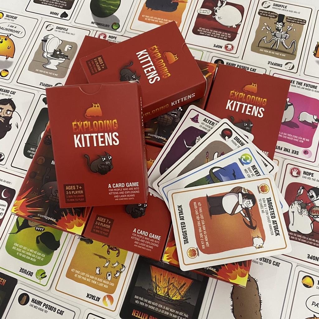 Bộ bài MÈO NỔ &quot;Uống Đê&quot; việt hóa Exploding kitten chơi cùng nhóm bạn