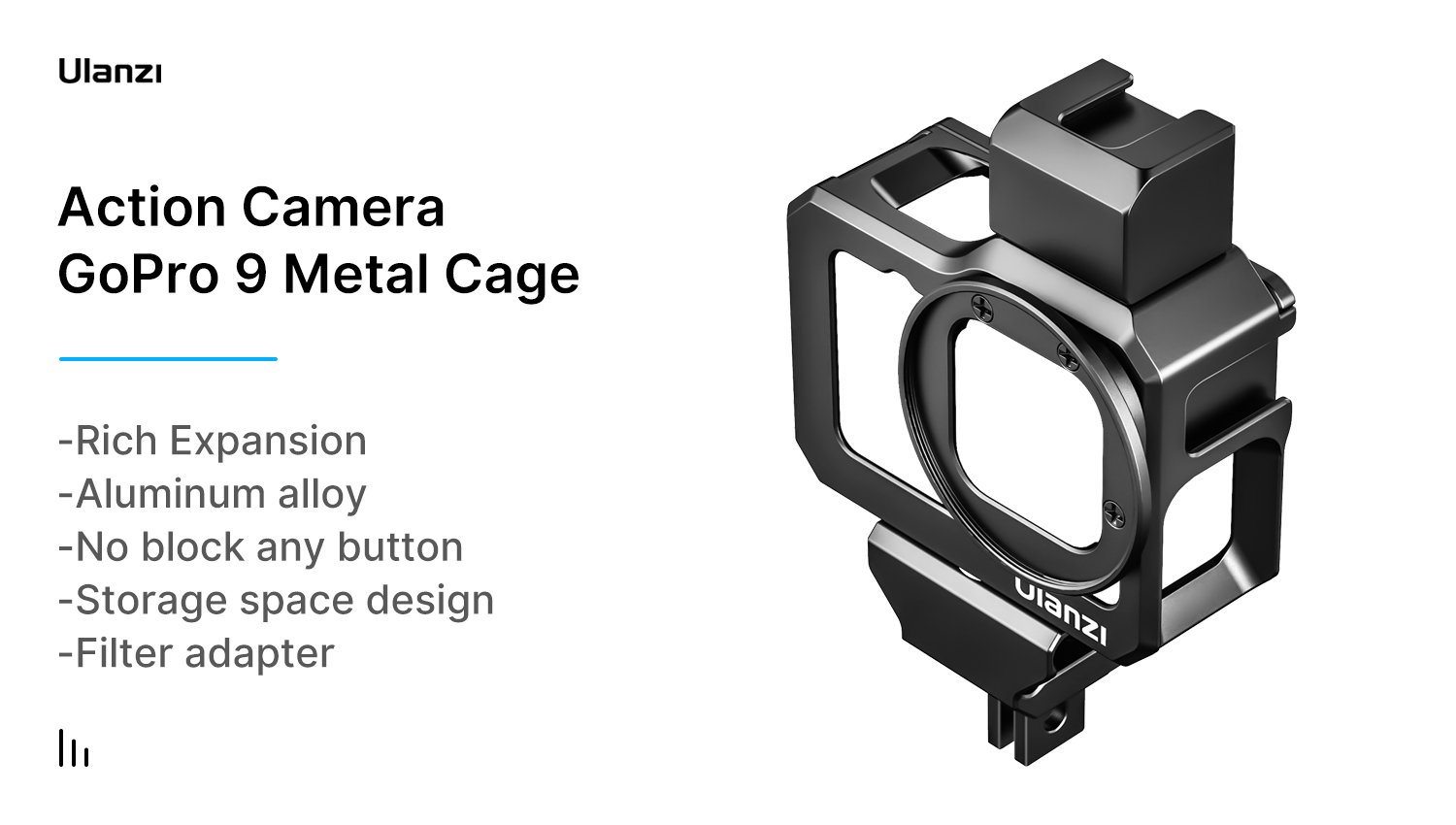 Khung Bảo Vệ Máy Ảnh Ulanzi G9-5 Metal  Camera Cage dành cho GoPro Hero 9 (FUECQ) - HÀNG CHÍNH HÃNG