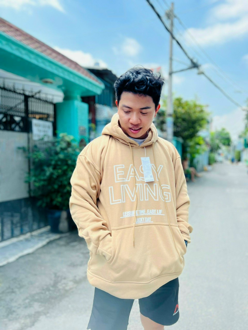 Áo hoodie nỉ ngoại logo easy living form to rộng dưới 90kg, Áo Hoodie EASY LIVING Với 5 Tone Màu Trendy, Áo Hoodie nỉ bông Easy Living unisex nam nữ nhiều màu (Ảnh thật/Có sẵn), Áo hoodie EASY LIVING mũ 2 lớp